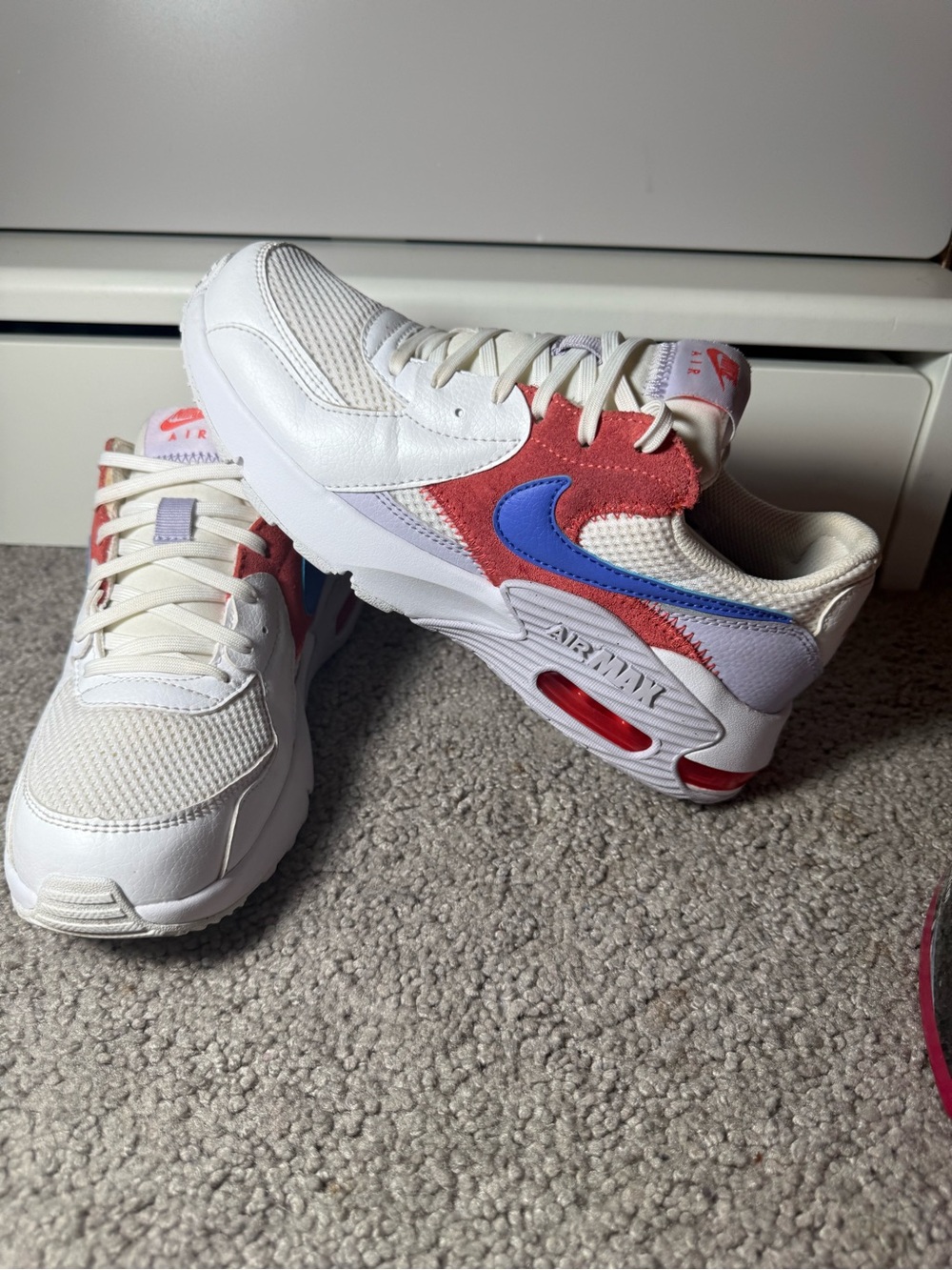Nike Air Max Sneakers - White, Coral & Blue